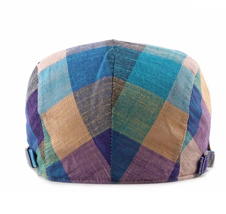 2021 High quality Spring Summer Berets Hats For Women Men Multicolor Plaid Herringbone Caps Duckbill Newsboy Cap