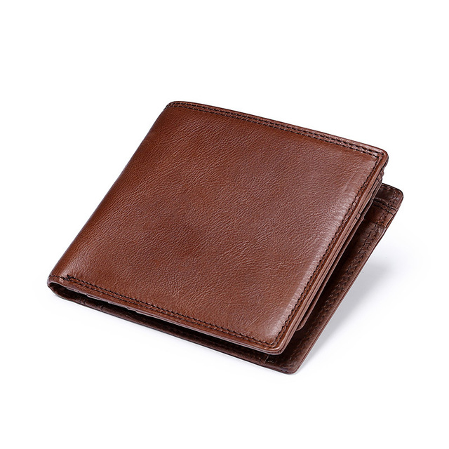 2021 High quality Men Wallets Brown Money Pocket Bag Trifold Wallet Male Short Zipper Coin Purses Small Hand Walet