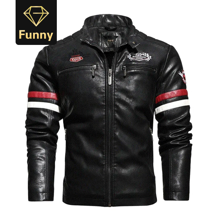 2021 High quality Motorcycle Jacket Men Hit Color Plus Velvet Pu Mens Leather Jacket Casual Leather Jacket Men