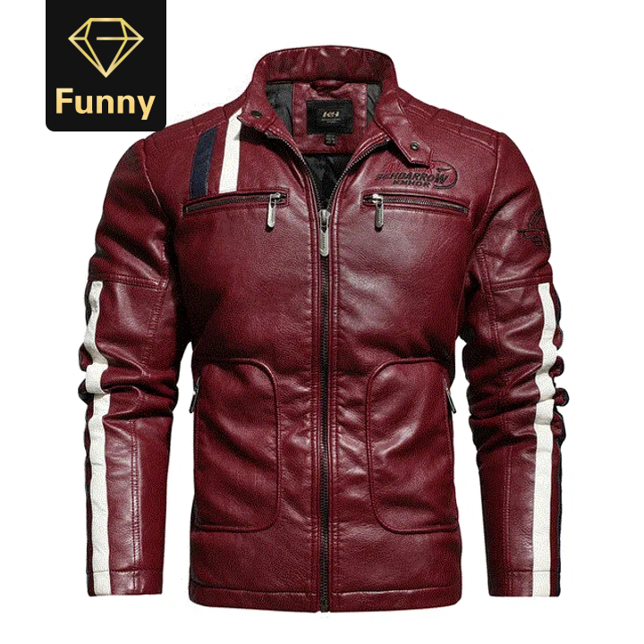 2021 High quality Motorcycle Jacket Men Hit Color Plus Velvet Pu Mens Leather Jacket Casual Leather Jacket Men