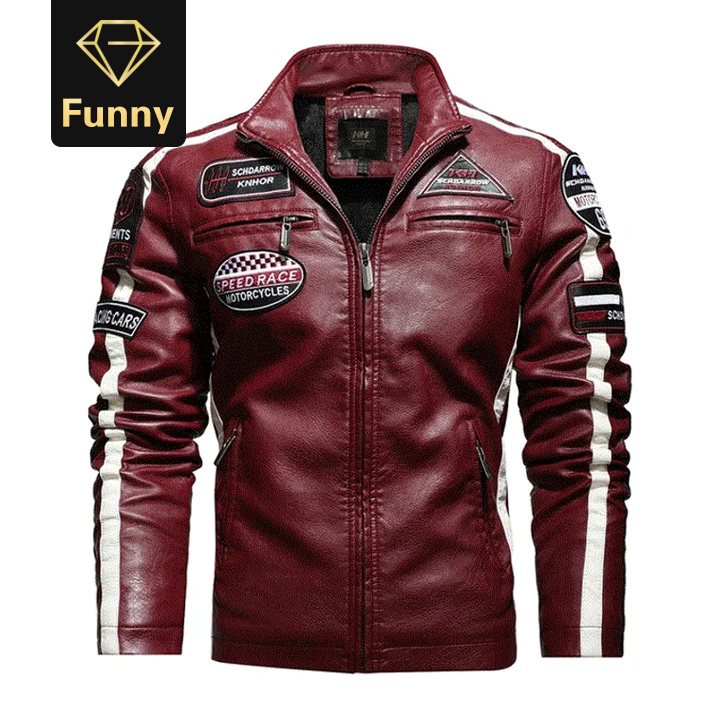 2021 High quality Motorcycle Jacket Men Hit Color Plus Velvet Pu Mens Leather Jacket Casual Leather Jacket Men