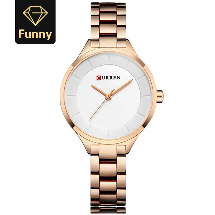 2021 High quality Curren Women Watches Luxury Gold Black Full Steel Dress Jewelry Quartz Elegant Clock RelogioFeminino