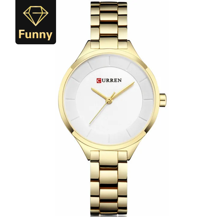2021 High quality Curren Women Watches Luxury Gold Black Full Steel Dress Jewelry Quartz Elegant Clock RelogioFeminino