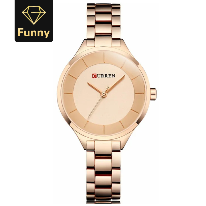 2021 High quality Curren Women Watches Luxury Gold Black Full Steel Dress Jewelry Quartz Elegant Clock RelogioFeminino