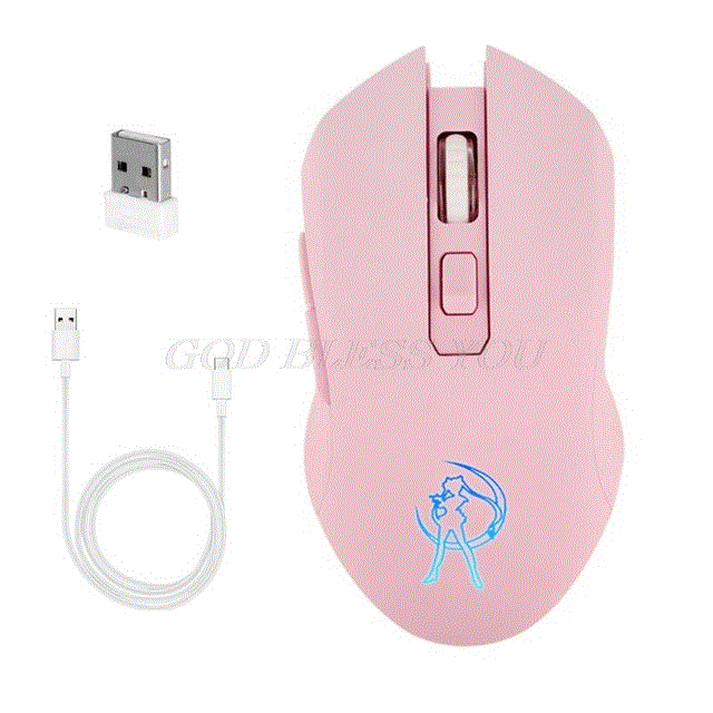 2021 High quality Pink Silent LED Optical Game Mice 1600DPI 2.4G USB Wireless Mouse for PC Laptop computer game mouse