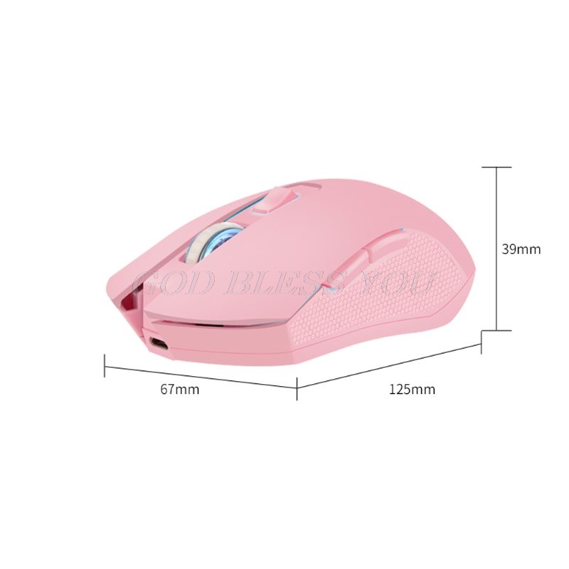 2021 High quality Pink Silent LED Optical Game Mice 1600DPI 2.4G USB Wireless Mouse for PC Laptop computer game mouse