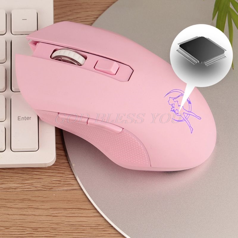 2021 High quality Pink Silent LED Optical Game Mice 1600DPI 2.4G USB Wireless Mouse for PC Laptop computer game mouse