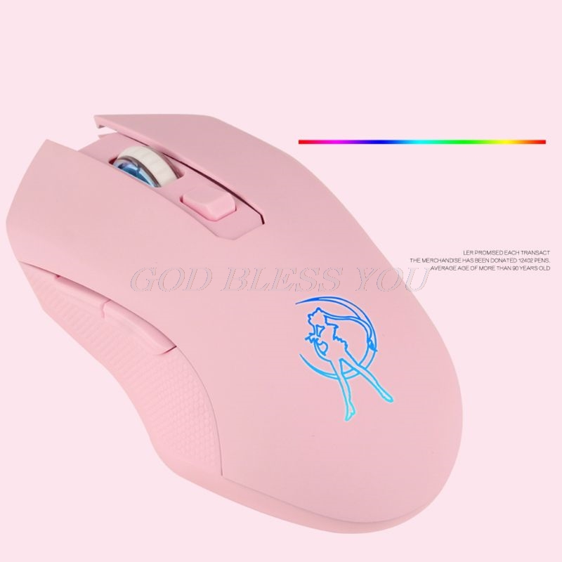 2021 High quality Pink Silent LED Optical Game Mice 1600DPI 2.4G USB Wireless Mouse for PC Laptop computer game mouse