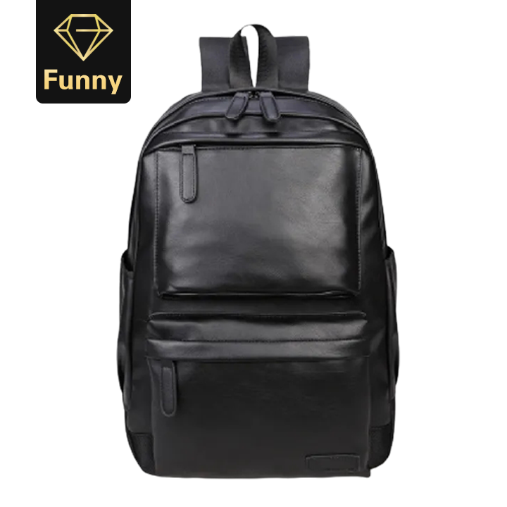 2021 High quality Unisex Business Casual Backpacks Travel Bag Black Leather Men's Fashion Shoulder Bags