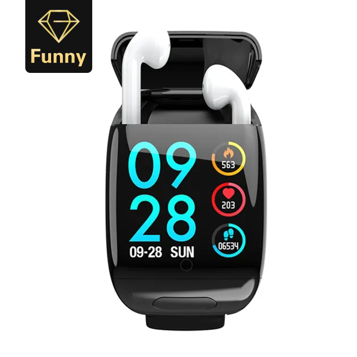 2021 High quality Smart Watch Men Bluetooth Headphone Heart Rate Blood Pressure Smartwatch for Android