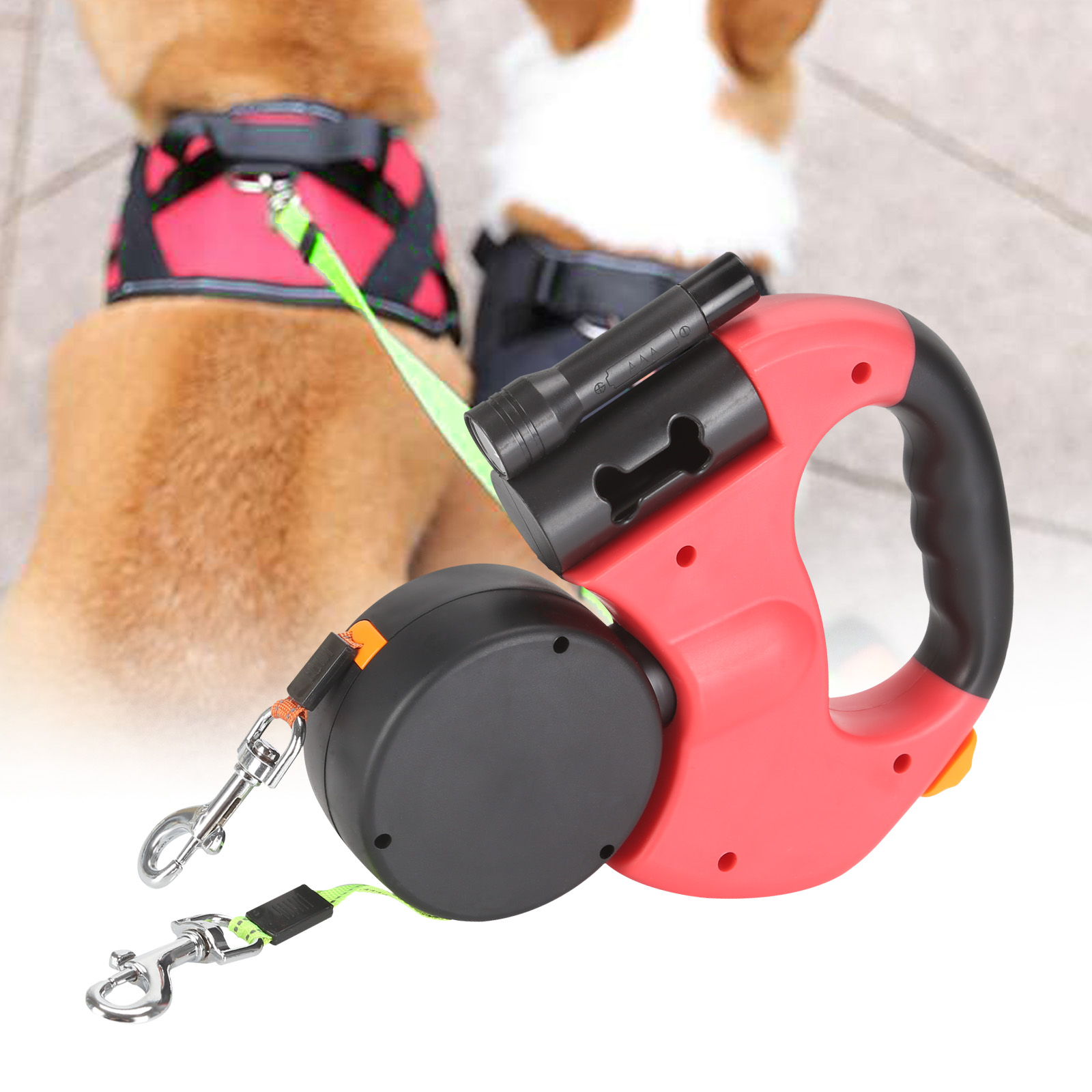 2021 High quality 360 Degree Double Head Traction Rope Dog Universal Automatic Retractable Outdoor Solid Supply 3 M