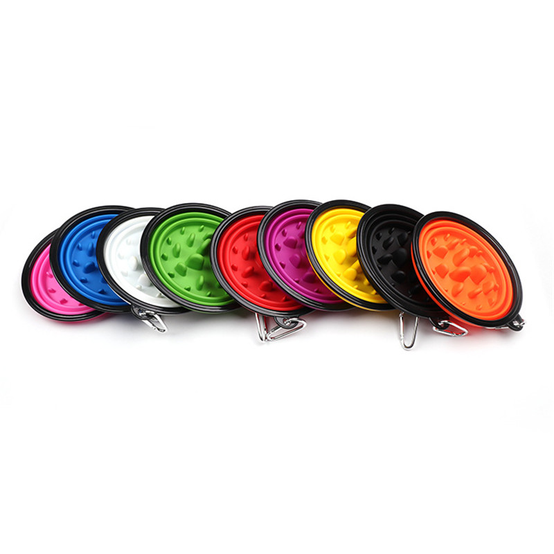 2021 High quality Travel Small Big Slow Food Bowl for Dogs Flodable with Buckle Pet Feeder Puppy Bowls Pets Products