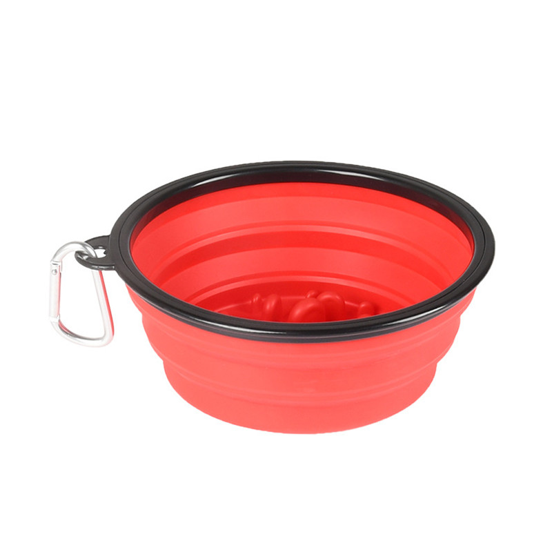 2021 High quality Travel Small Big Slow Food Bowl for Dogs Flodable with Buckle Pet Feeder Puppy Bowls Pets Products