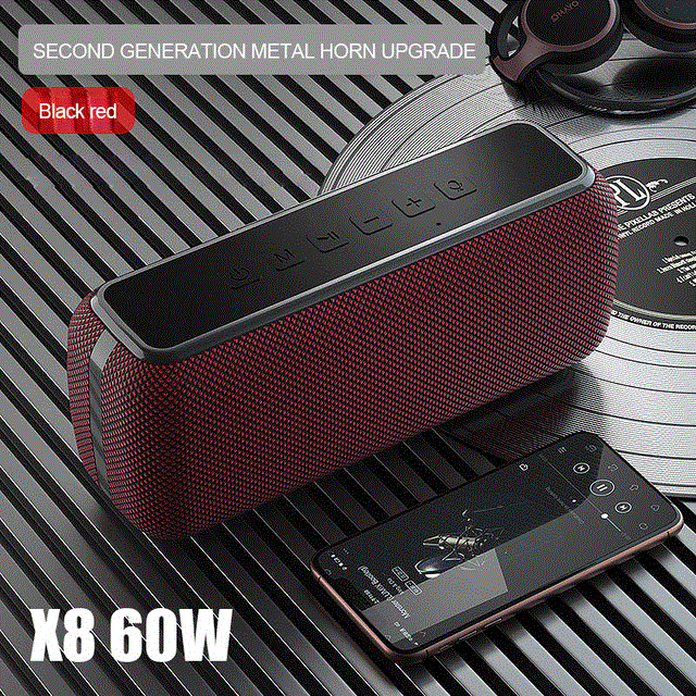 2021 High quality 60W Big Power Bluetooth Speaker Portable Waterproof Music Center TWS Subwoofer Support TF AUX