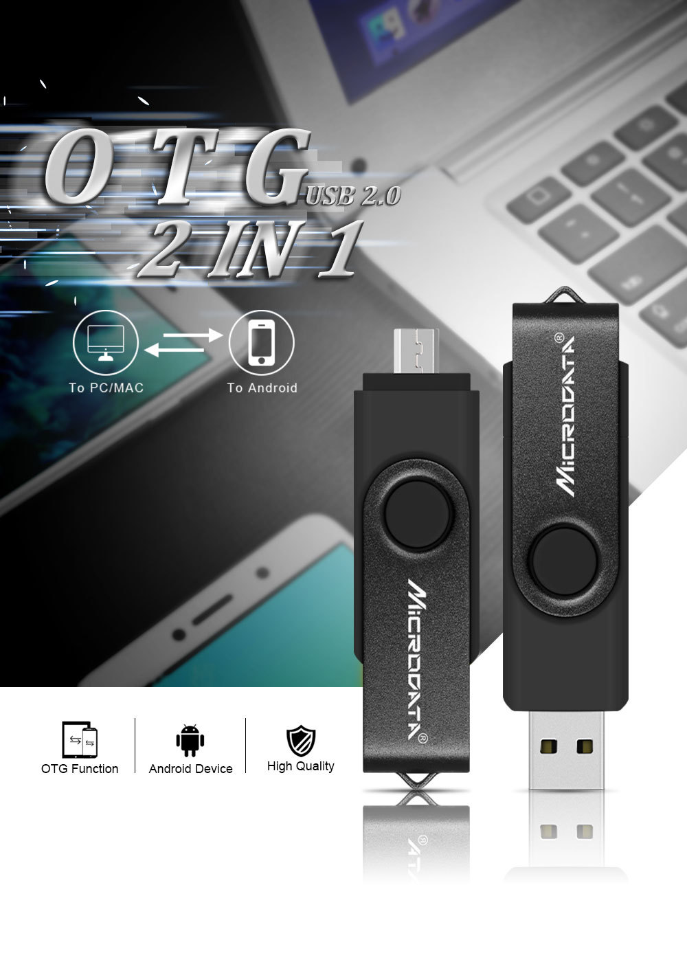 2021 High quality New USB 2.0 USB Flash Drive OTG flash drive 128GB 64GB 32GB USB Stick 2 in 1 Computer cell phone USB