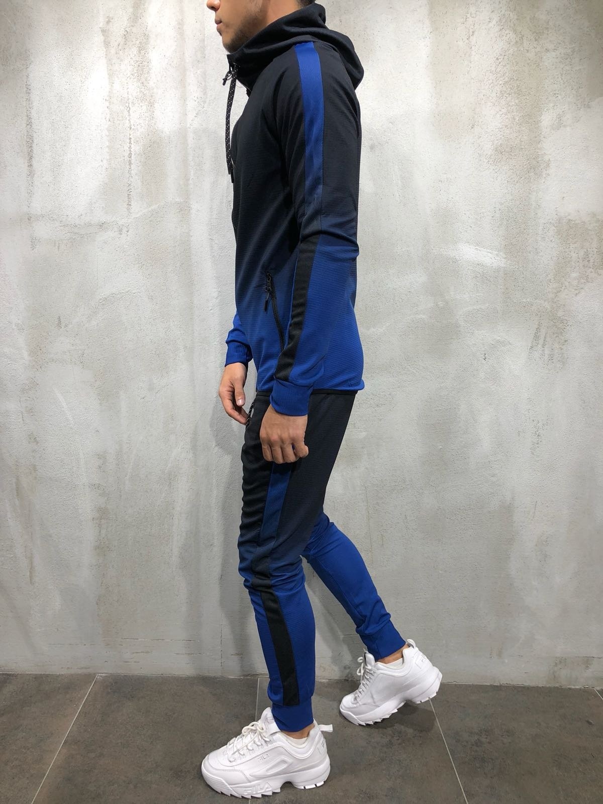 New Men Tracksuit 2 pcs Set 3D Gradient Color Casual Hoodies Sweatshirt And Pants Sportswear Joggers