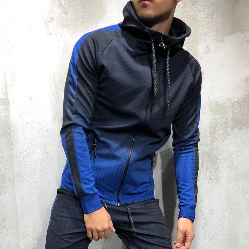New Men Tracksuit 2 pcs Set 3D Gradient Color Casual Hoodies Sweatshirt And Pants Sportswear Joggers