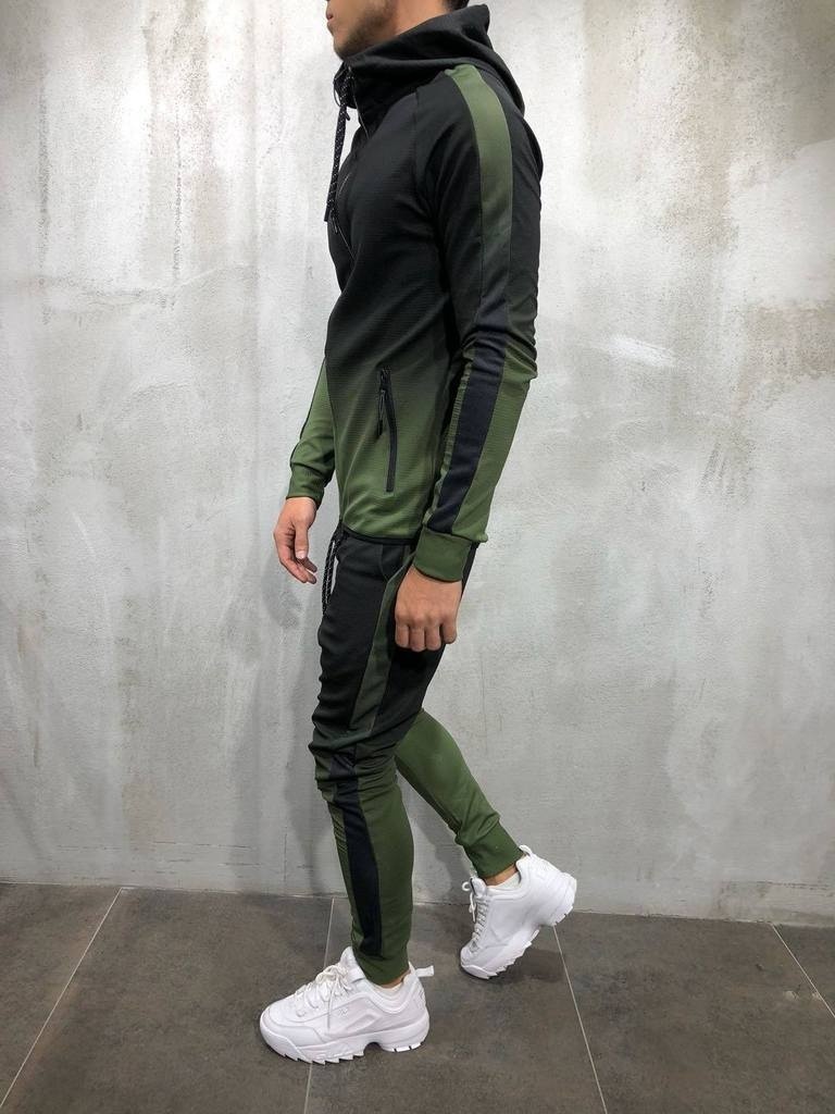 New Men Tracksuit 2 pcs Set 3D Gradient Color Casual Hoodies Sweatshirt And Pants Sportswear Joggers
