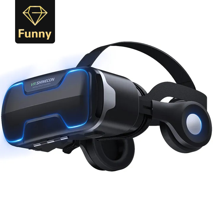 VR shinecon headset version virtual reality 3D VR glasses headset helmets Optional controller