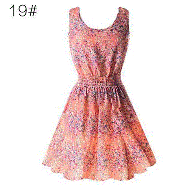 2021 High quality Women's Summer Sundress  Dress for Women Options O Neck Beach Dress Mini Print Vintage Dress