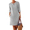 2021 High quality Casual Solid Color Cotton Linen Women Long Sleeve Tunic Kaftan Dress length vestidos summer dresses