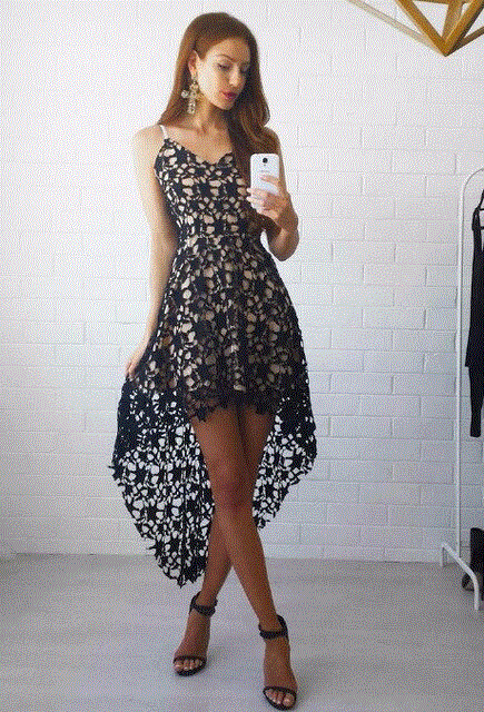 2021 High quality dress Women's Sexy V Neck Sleeveless Lace Dress Party Dress