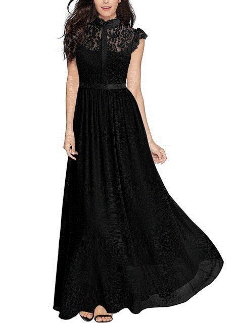 2021 High quality Long Dress Women Dress Elegant Lace A-Line Solid Sleeveless Floor-Length Dress Plus Size dress