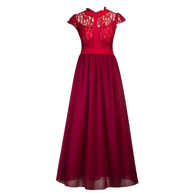 2021 High quality Long Dress Women Dress Elegant Lace A-Line Solid Sleeveless Floor-Length Dress Plus Size dress