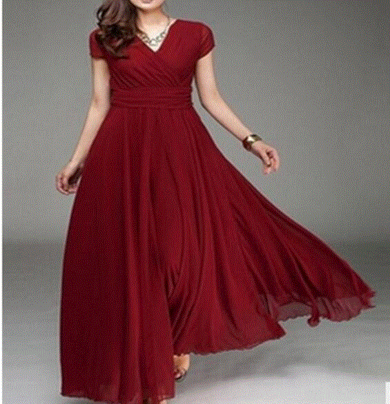 2021 High quality Summer Sexy Deep V-Neck Draped Maxi Dress Women Short Sleeve Party Dress Female Elegant Long dress