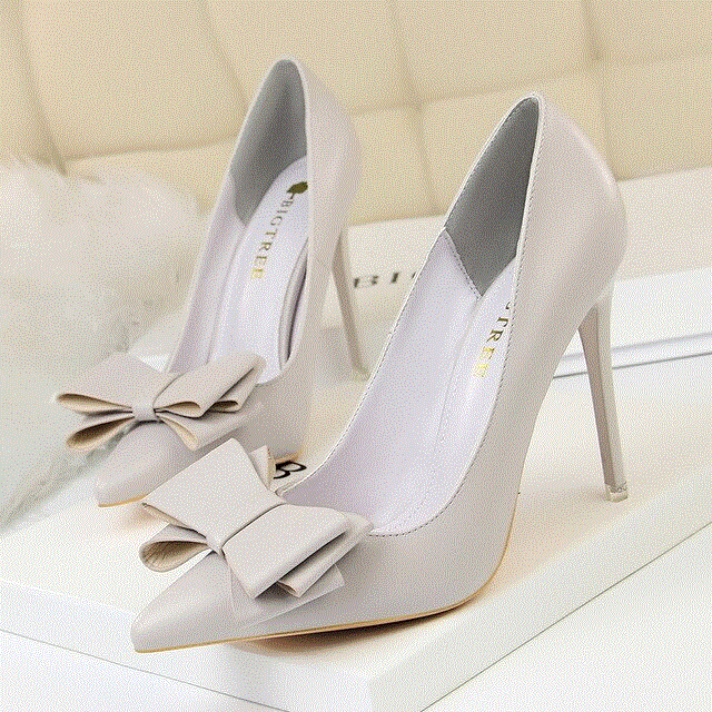 2021 High quality Heel Shoes Heels Woman Sweet Bow Women White High Heels Heel Pointed heels