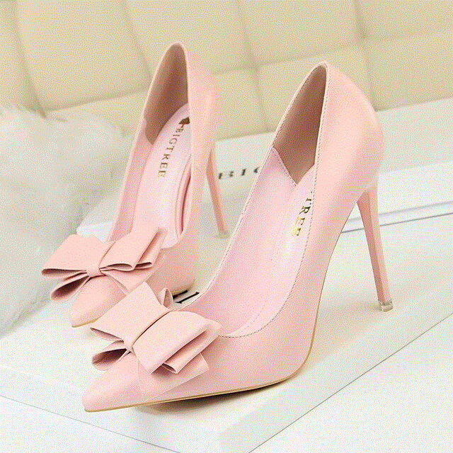 2021 High quality Heel Shoes Heels Woman Sweet Bow Women White High Heels Heel Pointed heels