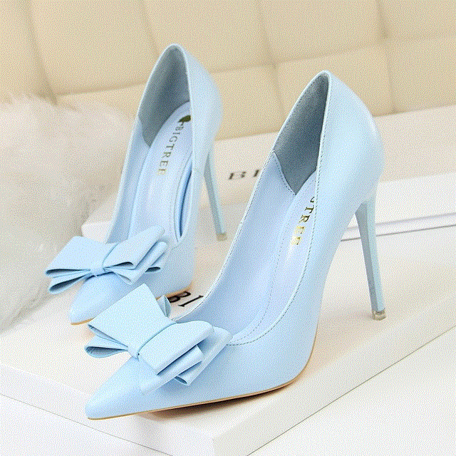 2021 High quality Heel Shoes Heels Woman Sweet Bow Women White High Heels Heel Pointed heels