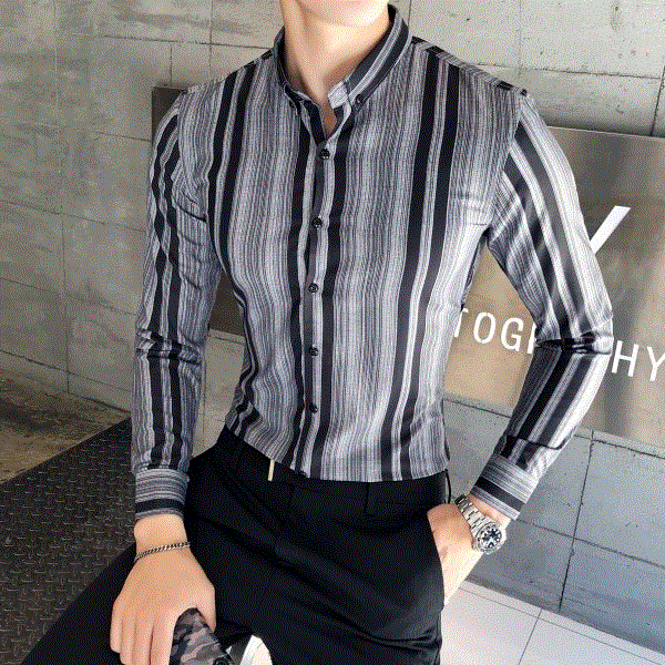 2021 High quality Men Shirt Chemise Homme New Long Sleeve Mens Dress Shirts Slim Fit Men Clothes Business Casual Shirt