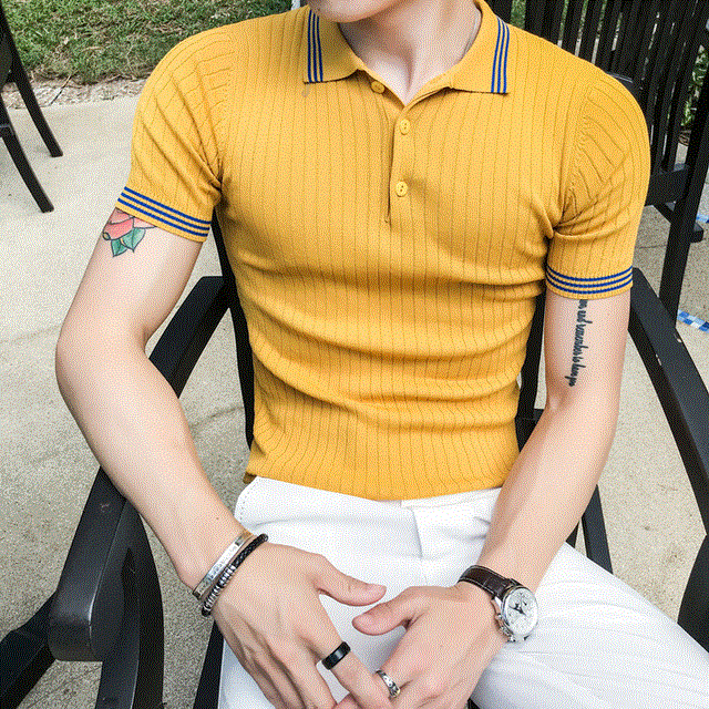 2021 High quality Polo Shirt Men Fashion New Summer Short Sleeve Men Polo Shirt Turn Down Collar Slim Fit Shirts