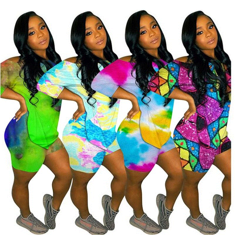 2021 High quality New Summer casual backless print Sexy Suit Outfits Shorts Set Women Two Piece women tracksuit