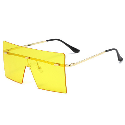 2021 High quality Fashion Sunglasses Oversized Brown Sunglasses Women Sunglasses Rimless Eyewear Big Shades