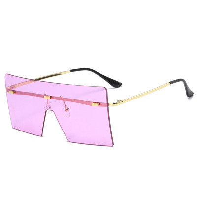 2021 High quality Fashion Sunglasses Oversized Brown Sunglasses Women Sunglasses Rimless Eyewear Big Shades