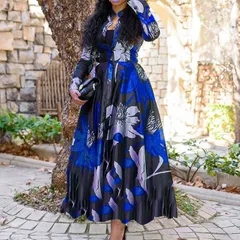 2021 High quality Dresses for Women  Dress Plus Size Dashiki Print Long Africa Dress  Clothes Robe