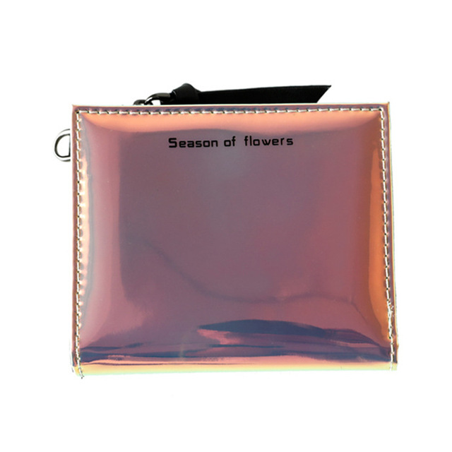 2021 High quality Small Wallet Women Short Wristlet Thin Purses Ladies Money Bag Korean Female Holographic Wallet