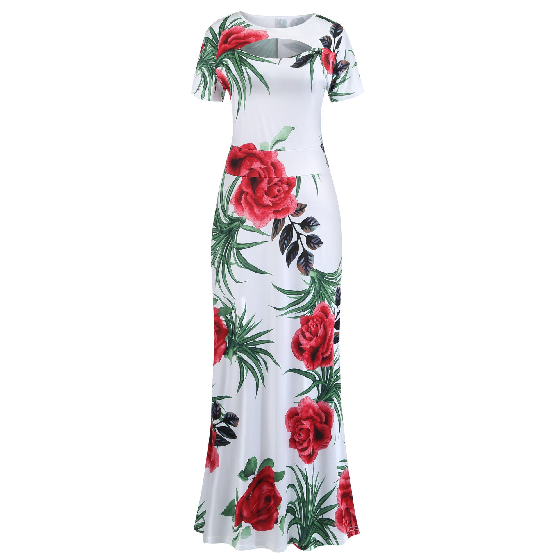 2021 High quality Elegant Spring Autumn Women Dress  Casual  Print Maxi Dresses Fashion Vestidos Dress Plus Size