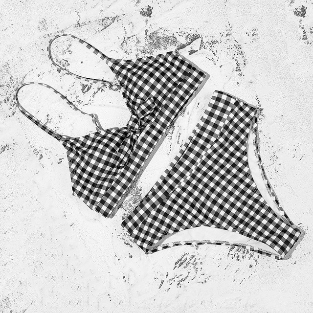 2021 High quality Bikini Hot Sale Straps Padded High Waist Swimsuit Retro Swimwear Women Sexy