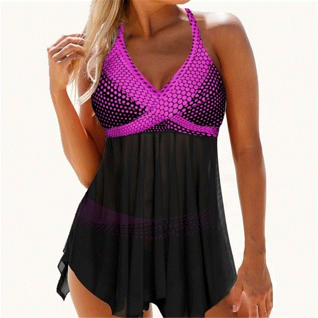 2021 High quality Women Summer Tankini Set Swimsuit Two Pieces Swimsuit Beachwear Bathing Suit Plus Size S-8XL