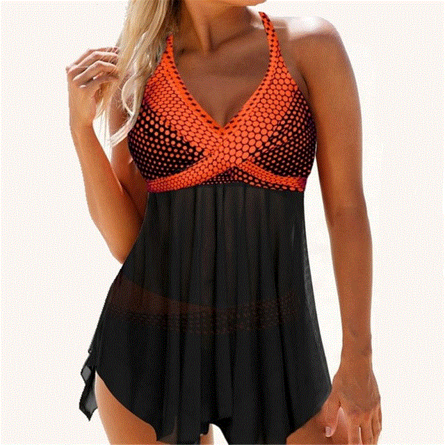 2021 High quality Women Summer Tankini Set Swimsuit Two Pieces Swimsuit Beachwear Bathing Suit Plus Size S-8XL