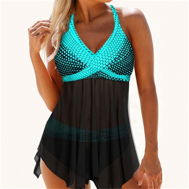 2021 High quality Women Summer Tankini Set Swimsuit Two Pieces Swimsuit Beachwear Bathing Suit Plus Size S-8XL