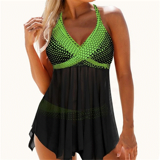 2021 High quality Women Summer Tankini Set Swimsuit Two Pieces Swimsuit Beachwear Bathing Suit Plus Size S-8XL