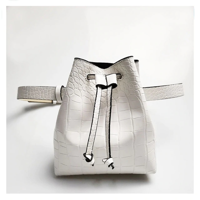 2021 High quality Fanny Pack Fashion Bucket Waist Belt Bag Small Shoulder Bag Serpentine Female Phone Purse Chest Pack