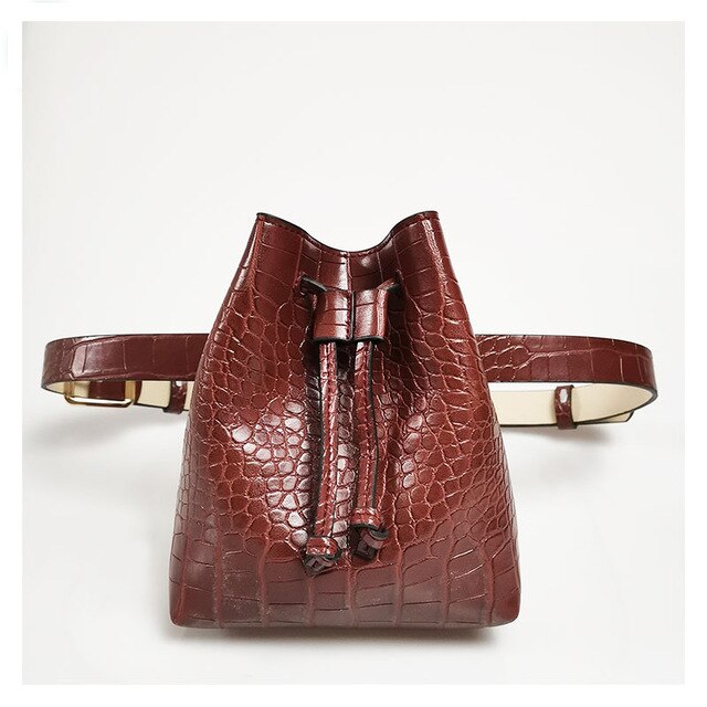 2021 High quality Fanny Pack Fashion Bucket Waist Belt Bag Small Shoulder Bag Serpentine Female Phone Purse Chest Pack