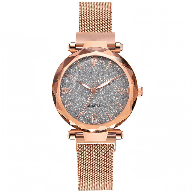 2021 High quality Rose Gold Women Watc Starry Sky Lady Wrist Watch Mesh Female Clock
