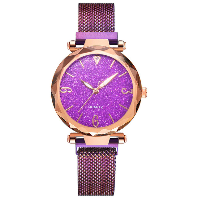 2021 High quality Rose Gold Women Watc Starry Sky Lady Wrist Watch Mesh Female Clock