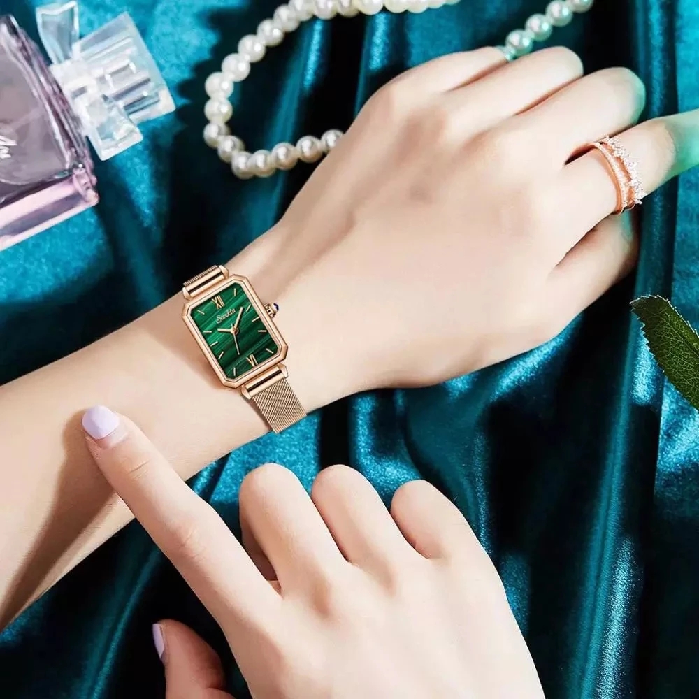 2021 High quality Women Watch Luxury Brand Fashion Casual Ladies Quartz Wristwatch Rose Gold Stainless Steel Mesh